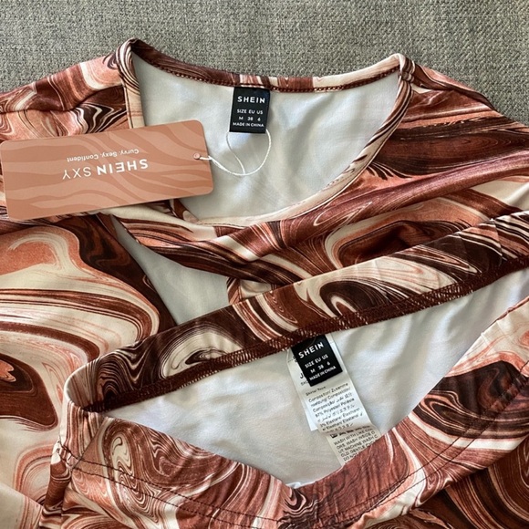 SHEIN SXY Marble Print Crop Top & Split Skirt Women’s Set✨ - Picture 7 of 7